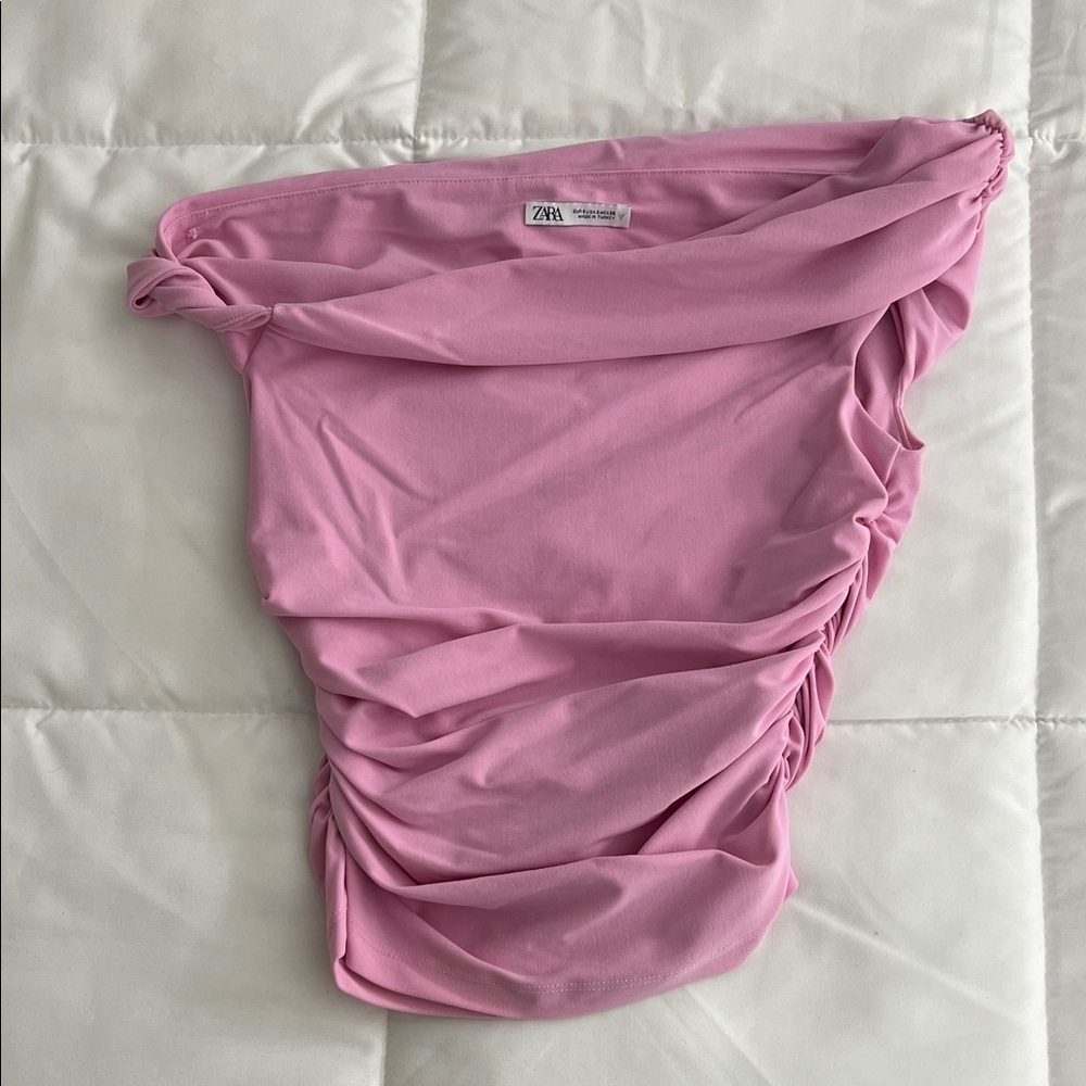 Zara Pink Ruched Blouse